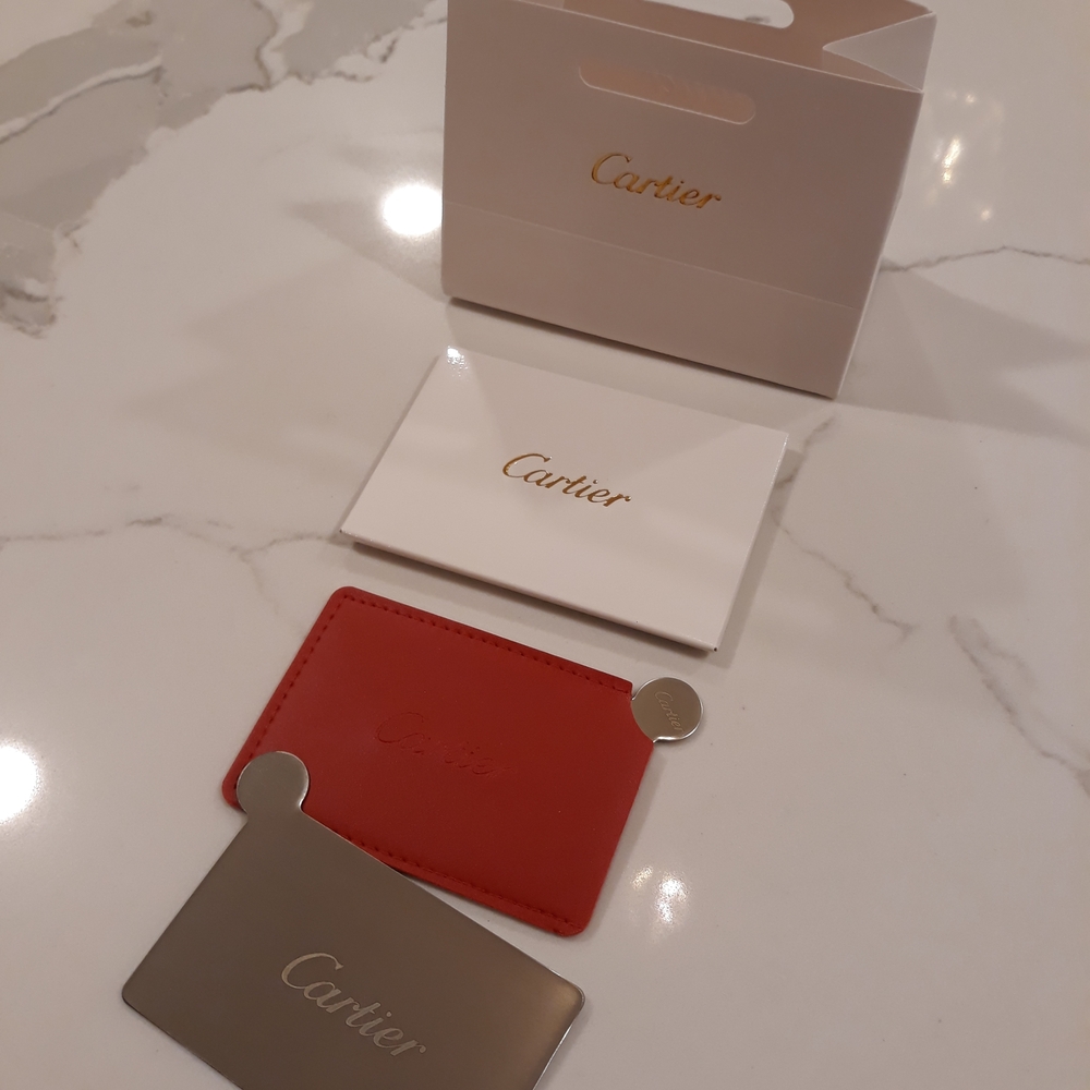 Cartier Red and Silver Card Holder Set - Picture 4 of 4